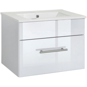 welltime Waschtisch Trento Light, 60cm, 80cm, 100cm, Keramik-Auflagebecken, 1 feste Blende und 1 Auszug