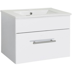 welltime Waschtisch Trento Light, 60cm, 80cm, 100cm, Keramik-Auflagebecken, 1 feste Blende und 1 Auszug