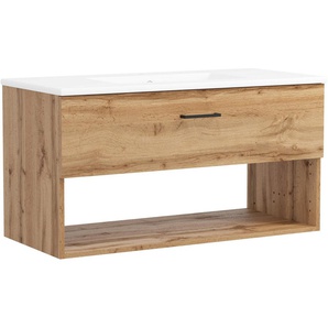welltime Waschtisch Trento Light, 60cm, 80cm, 100cm, Keramik-Auflagebecken, 1 Auzug und 1 offenes Fach