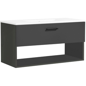 welltime Waschtisch Trento Light, 60cm, 80cm, 100cm, Keramik-Auflagebecken, 1 Auzug und 1 offenes Fach