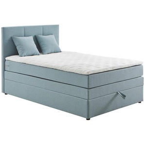 Welnova Boxspringbett, Hellblau, Textil, H3, Höhe ca. 17 cm, 120x200 cm, gepolstertes Kopfteil, Kinder- & Jugendzimmer, Jugendmöbel, Jugendbetten,