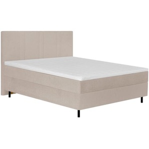 Welnova Boxspringbett, Perlmutt, Textil, Tanne, H3 + H4, 7-Zonen, Höhe ca. 19 cm, 180x200 cm, Topper durchgehend, Partnermatratze mit durchgehendem Bezug, Schlafzimmer, Betten, Doppelbetten