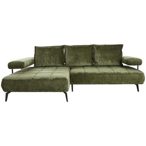 Welnova Ecksofa, Olivgrün, Textil, Uni, 3-Sitzer, Füllung: Schaumstoff, Ottomane links, L-Form, 266x180 cm, Fsc, Reach, Made in EU, Oeko-Tex® Standard
