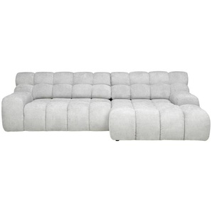 Welnova Ecksofa, Silber, Textil, 3-Sitzer, Ottomane rechts, L-Form, 297x180 cm, Fsc, Reach, Made in EU, Stoffauswahl, seitenverkehrt erhältlich,