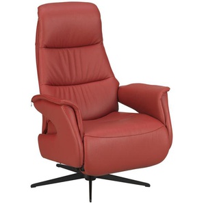 Welnova Relaxsessel , Rot , Leder , Echtleder , Spaltleder , 74x108x86 cm , Lederauswahl, erweiterbar (Typenauswahl), Relaxfunktion , Wohnzimmer, Sessel, Relaxsessel
