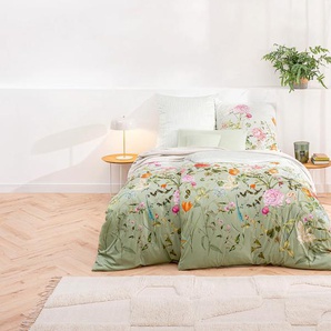 Wendebettwäsche ESTELLA AURELIA Bettwäsche Gr. B/L: 135 cm x 200 cm (1 St.), B/L: 80 cm x 80 cm (1 St.), Mako-Interlock-Jersey, bunt (multicolor) Bettwäsche 135x200 cm ABSOLUT BÜGELFREI