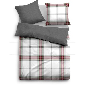 Wendebettwäsche TOM TAILOR Marlies in Gr. 135x200 oder 155x220 cm Bettwäsche Gr. B/L: 135 cm x 200 cm (1 St.), B/L: 80 cm x 80 cm (1 St.), Mako-Satin, weiß (white) Bettwäsche 135x200 cm aus Baumwolle, karierte mit Wendeoptik