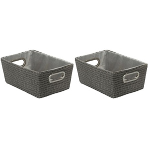Aufbewahrungsbox WENKO Chromo Grau Aufbewahrungsboxen Gr. B/H/T: 28 cm x 12 cm x 19,5 cm, grau (dunkelgrau) Ordnungsboxen Aufbewahrungsboxen
