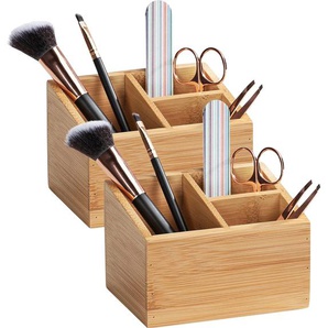 Aufbewahrungsbox WENKO Terra Aufbewahrungsboxen Gr. B/H/T: 12 cm x 8,5 cm x 28 cm, braun Ordnungsboxen Aufbewahrungsboxen Bad-Organizer