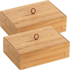 Aufbewahrungsdose WENKO Terra Aufbewahrungsboxen Gr. B/H/T: 22 cm x 7 cm x 32,5 cm, braun Stapelboxen Aufbewahrungsboxen