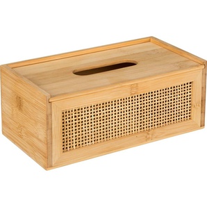 Badorganizer WENKO Allegre Aufbewahrungsboxen Gr. B/H/T: 25 cm x 10 cm x 13 cm, beige (natur, braun) Badaufbewahrung aus Bambus und Rattan