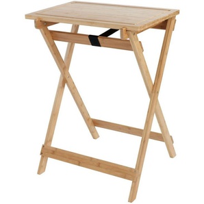 WENKO Klapptisch Modell Lugo, Beistelltisch mit Schneideplatte und abnehmbarem Tablett, Bambus