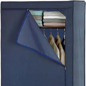 Kleiderschrank WENKO Business Schränke Gr. B/H/T: 75 cm x 160 cm x 50 cm, blau (dunkelblau) Textil-Kleiderschränke Polyester-Qualität, mit Ablage, Höhe 160 cm
