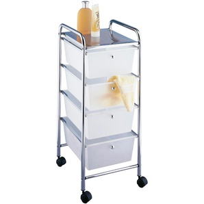 Rollwagen WENKO Messina Gr. B/H/T: 33 cm x 80,5 cm x 39 cm, grau (chromfarben) Ordnungswagen