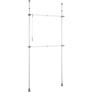 Teleskopregal WENKO Herkules Basic Regale Gr. T: 11 cm, grau (stangen: weiß, kunststoffteile: grau, anti, rutsch teile der grau) Teleskopregale verstellbar, Breite 75-120 cm, Höhe 165-300 cm