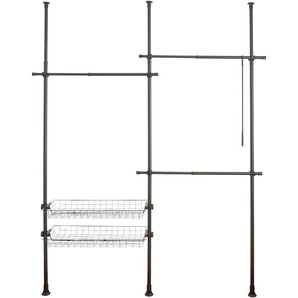 Teleskopregal WENKO Herkules Duo Regale Gr. B/H/T: 215 cm x 300 cm x 38 cm, schwarz (stangen: schwarz, kunststoffteile: anti, rutsch teile der schwarz) Teleskopregale ausziehbar von 164-215 cm in Breite sowie 165-300 Höhe