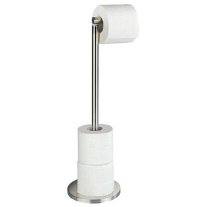 Wenko Toilettenpapierhalter 2In1, Edelstahl, Metall, 21x55x17 cm, Badezimmer, WC Ausstattung, Toilettenpapierhalter