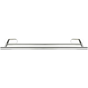 WENKO Turbo-Loc® Edelstahl Badetuchstange Duo Orea Shine, Handtuchstange, Befestigen ohne bohren, Silber glänzend, Edelstahl rostfrei glänzend