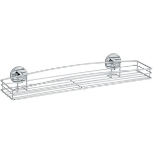 Wenko - Vacuum-Loc® Maxiablage Milazzo, Befestigen ohne bohren, Silber glänzend, Stahl chrom - silber glänzend