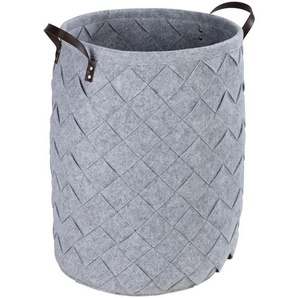 Wenko Wäschesack , Grau , Kunststoff , 60 cm , strapazierfähig , Badaccessoires, Wäschesäcke & Tonnen