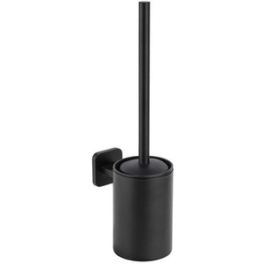 Wenko Wc-Bürstengarnitur Porto Matt, Schwarz, Metall, 9x13.5x37 cm, Badezimmer, WC Ausstattung, WC Bürstengarnituren