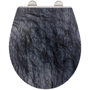 WENKO WC-Sitz Slate Rock, mit Relief, aus antibakteriellem Duroplast