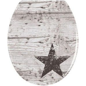 Wenko - WC-Sitz Star, aus antibakteriellem Duroplast, Mehrfarbig, Duroplast mehrfarbig , Edelstahl rostfrei silber matt - mehrfarbig