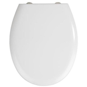 Wenko Wc-Sitz , Weiß , Metall, Kunststoff , 37x44.5 cm , Deckel mit Absenkautomatik, passend für alle handelsüblichen WCs , Badezimmer, WC Ausstattung, WC Sitze