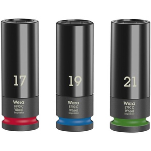 WERA Steckschlüsseleinsatz-Set, 05004595001, Wheel Impaktor C Set 1, 3-teilig