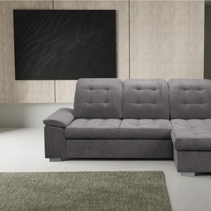WERK2 Ecksofa Carmen, aktuelle Sitz- und Rückenheftung, Breite 261cm, L-Form, Sofa, Eckcouch mit Schlaffunktion, Bettkasten, Sitztiefenverstellung
