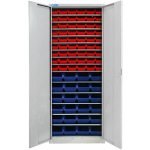Werkzeugschrank / Magazinschrank mit 78 Sichtlagerkästen