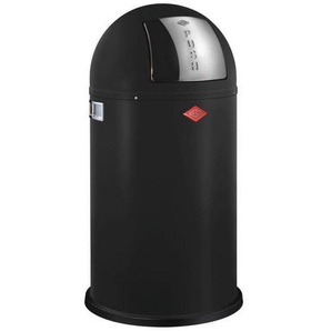 Wesco Abfallsammler Pushboy, Schwarz, Edelstahl, Metall, 50 L, 75.5 cm, Küchen, Küchenausstattung, Mülleimer
