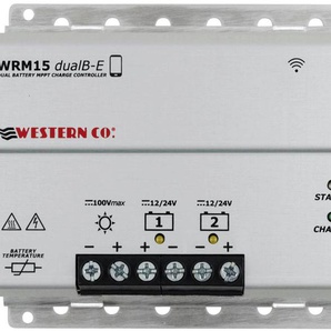 WESTERN Solarladeregler MPPT Western WRM15 dualB-E Spannungsregler Leistung maximal in Watt: 250 500 grau Solartechnik