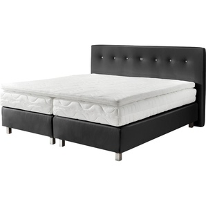 Boxspringbett WESTFALIA SCHLAFKOMFORT Komplettbetten Gr. Kunstleder Ohne Topper, Liegefläche B/L: 180 cm x 200 cm, Gewicht bis: 80 kg H2, 7-Zonen-Kaltschaummatratze, schwarz Boxspringbetten ohne Bettkasten wahlweise mit Kaltschaum-Topper