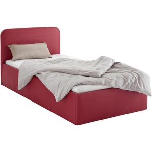 Polsterbett WESTFALIA SCHLAFKOMFORT Betten Gr. Kunstleder, Liegefläche B/L: 100 cm x 200 cm Betthöhe: 34 cm, Gewicht bis: 100 kg H3, Bonnell-Federkernmatratze, rot Polsterbett Polsterbetten mit Bettkasten Betten inkl. bei Ausführung Matratze Bestseller