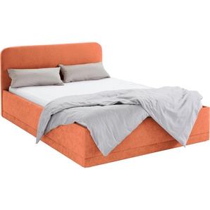 Polsterbett WESTFALIA SCHLAFKOMFORT Betten Gr. Microfaser, Liegefläche B/L: 120 cm x 200 cm Betthöhe: 42 cm, Gewicht bis: 85 kg H2, Bonnell-Federkernmatratze, orange (terrafarben) Polsterbett Polsterbetten mit Bettkasten Betten inkl. bei Ausführung