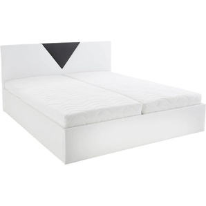 Polsterbett WESTFALIA SCHLAFKOMFORT Malibu Betten Gr. Kunstleder, Liegefläche B/L: 180 cm x 200 cm Betthöhe: 34 cm, Gewicht bis: 80 kg H2, Bonnell-Federkernmatratze, schwarz-weiß (weiß, schwarz) Polsterbett Polsterbetten mit Bettkasten Betten inkl. bei