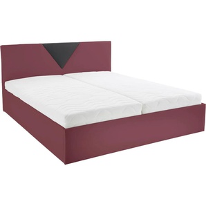 Polsterbett WESTFALIA SCHLAFKOMFORT Malibu Betten Gr. Kunstleder, Liegefläche B/L: 180 cm x 200 cm Betthöhe: 34 cm, kein Härtegrad, ohne Matratze, rot (rot, schwarz) Polsterbett Polsterbetten mit Bettkasten Betten inkl. bei Ausführung Matratze