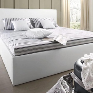 Polsterbett WESTFALIA SCHLAFKOMFORT Betten Gr. Kunstleder, Liegefläche B/L: 100 cm x 200 cm Betthöhe: 34 cm, Gewicht bis: 80 kg H2, Bonnell-Federkernmatratze, weiß Polsterbett Polsterbetten mit Bettkasten Betten