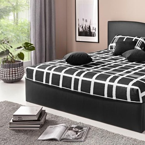 Tagesdecke WESTFALIA SCHLAFKOMFORT Tagesdecken Gr. B/L: 210 cm x 220 cm, schwarz (schwarz, weiß) Tagesdecken Tagesdecke