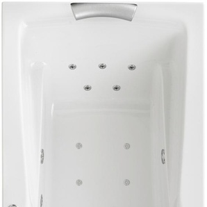 Whirlpool-Badewanne OTTOFOND Atlanta Badewannen weiß Badewannen 170x75 cm, inkl. 1 Nackenstütze und 2 Griffe in silbermatt
