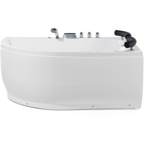 Whirlpool-Badewanne Weiß 160 x 113 cm Sanitäracryl LED-Beleuchtung SPA Modern