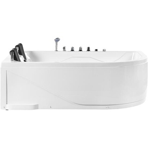 Whirpool-Badewanne Weiß Rechts 180 x 120 cm mit LED-Beleuchtung SPA Modern