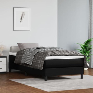 White Noise Box Spring Bed Frame Black 90X190 Cm Faux Leather