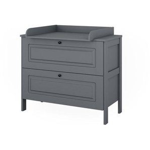 Wickelkommode Ajaton, Grau, 108 x 98 cm mit 2 Schubladen, Vitalispa