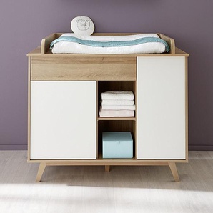 Wickelkommode Boston Eiche Riviera Honig weiß Kinderzimmer Kommode Baby Möbel