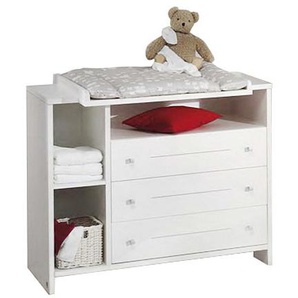 Wickelkommode Eco Stripe 113 x 98 x 54cm Weiß