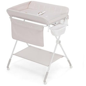 Wickeltisch mit Rädern Wickelstation mit 3 Verstellbaren Höhen 77 x 67 x 99-104 cm Beige