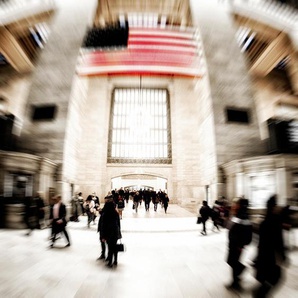 Wiedemann Bild Grand Central Station I, Mehrfarbig, Kunststoff, Metall, rechteckig, 100x100 cm, Bilder