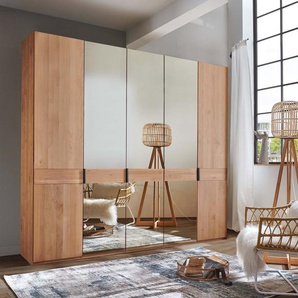WIEMANN Drehtürenschrank Cardiff, Massivholztüren in Kombination mit Glas- oder Spiegeltüren (4 Breiten, 2 Höhen 216/236cm auswählbar) hochwertiges Design in langlebiger Qualität, viel Stauraum